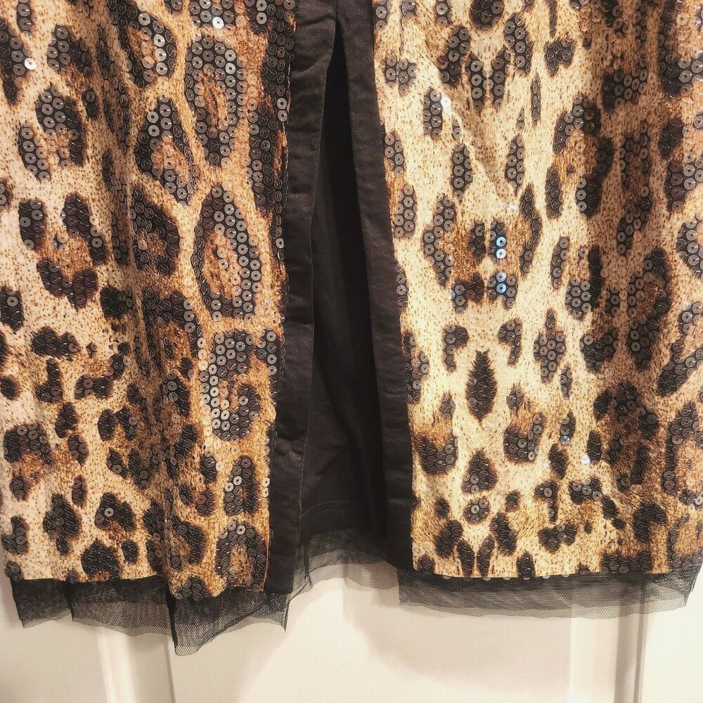 NWT Grey Lab x Anthropologie Sequin Leopard Print Midi Skirt Animal Print- Small - Picture 4 of 13
